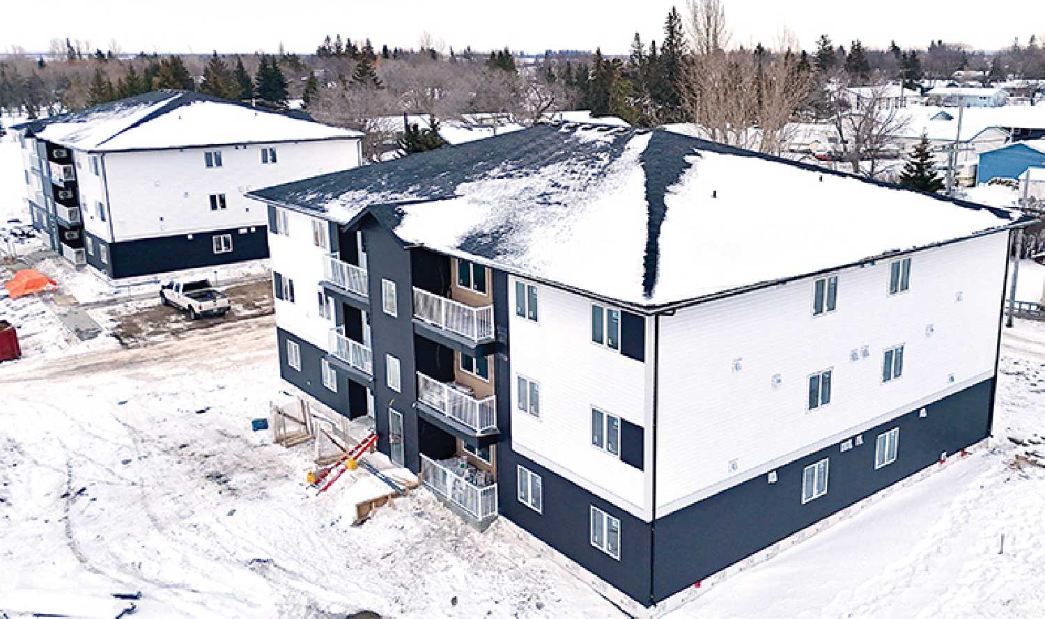 The new 12-plex apartment buildings on South Front Street in Moosomin built by Premier Builder Group.